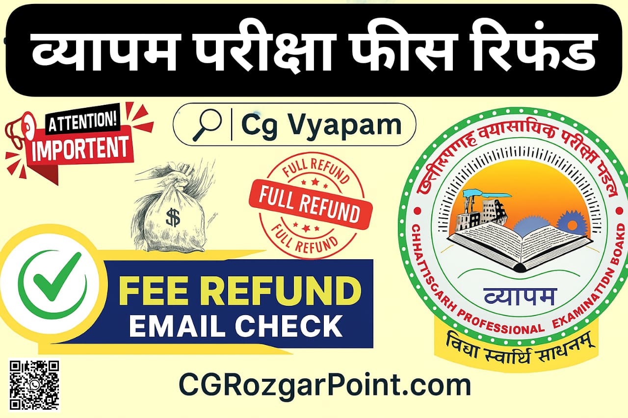 CG Vyapam Exam Fees Refund 2025